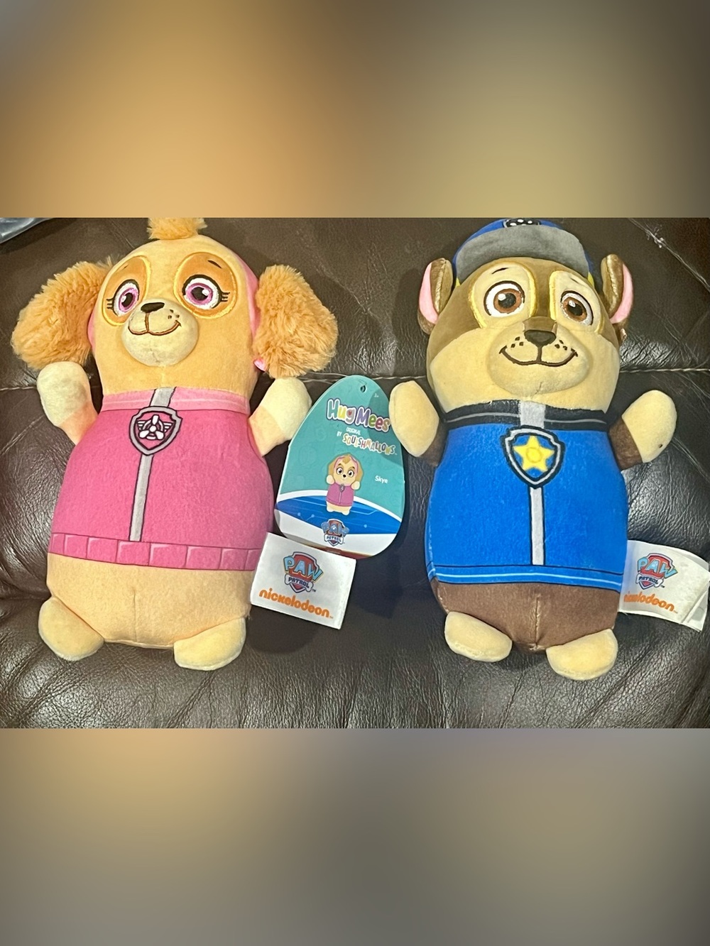 Paw Patrol Skye Plush Toy - Pink and Cream and Chase with Blue and Cream